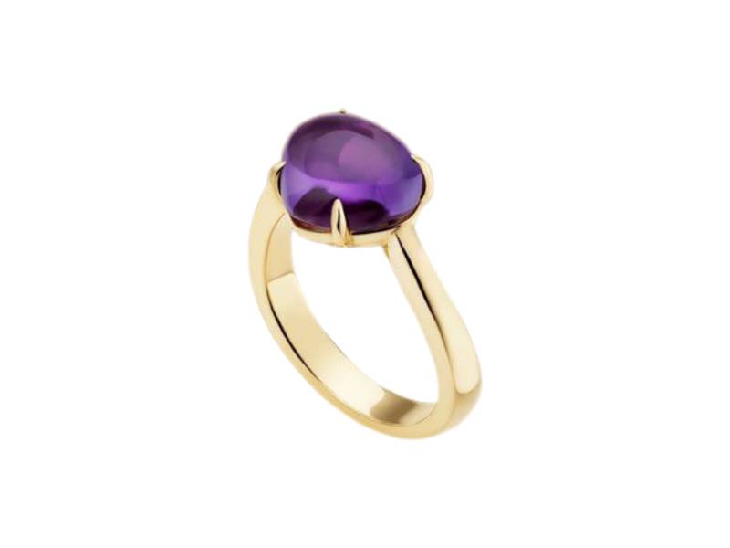 YELLOW GOLD RING WITH AMETHYST MEDITERRANEAN EDEN BULGARI AN856046